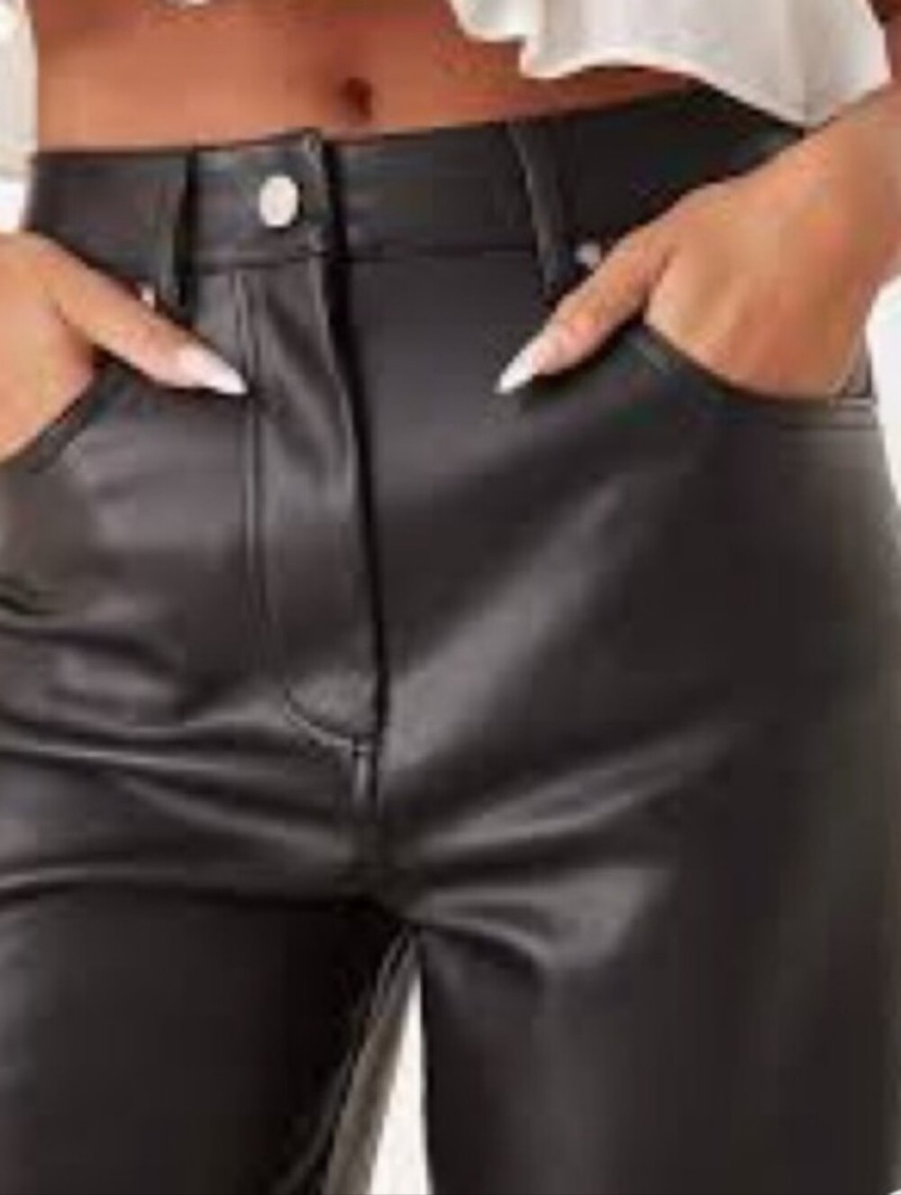 Calvin Klein Faux Leather Jeans